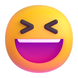 Smiling Face with Open Mouth and Tightly-Closed Eyes 3D