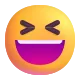 Smiling Face with Open Mouth and Tightly-Closed Eyes Color