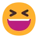 Smiling Face with Open Mouth and Tightly-Closed Eyes Flat