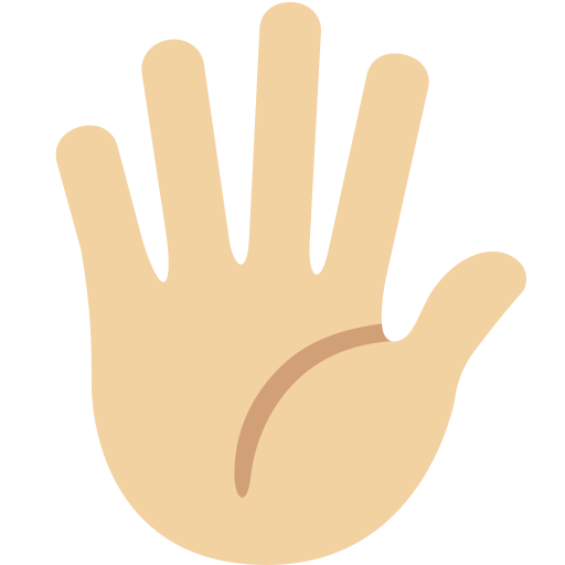 Hand With Fingers Splayed Medium Light Skin Tone