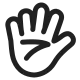 Hand With Fingers Splayed High Contrast