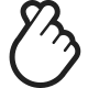Hand with Index Finger and Thumb Crossed High Contrast
