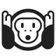 Hear-No-Evil Monkey High Contrast