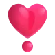 Heavy Heart Exclamation Mark Ornament Color