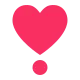 Heavy Heart Exclamation Mark Ornament Flat