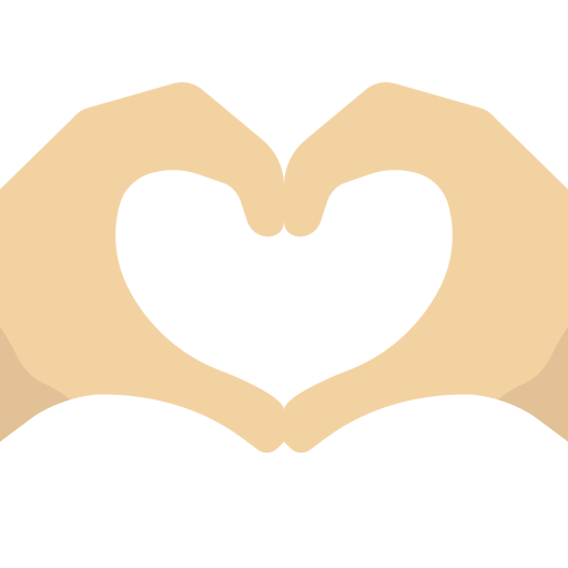Heart Hands Medium Light Skin Tone