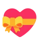Heart with Ribbon Flat