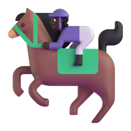 horse racing: dark skin tone 3D