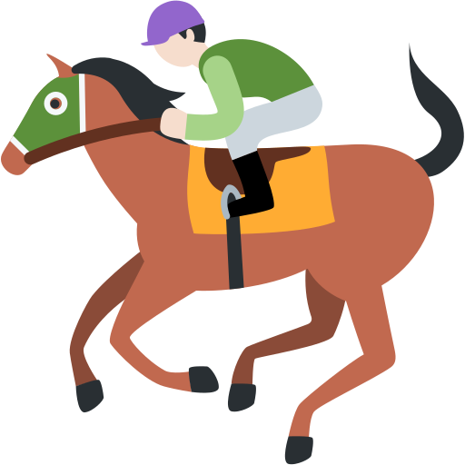 horse racing: light skin tone