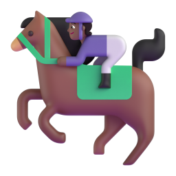 horse racing: medium-dark skin tone 3D