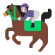 horse racing: medium-light skin tone Flat
