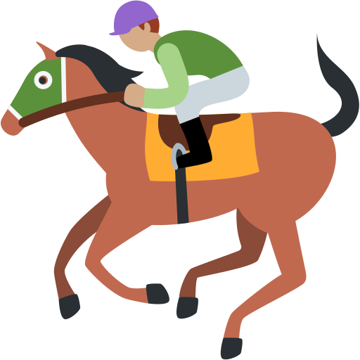 horse racing: medium skin tone