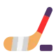 Ice Hockey Stick and Puck Flat