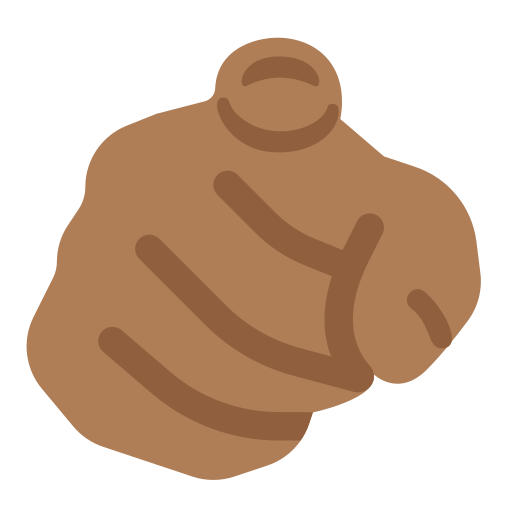 Index Pointing At The Viewer Medium Dark Skin Tone