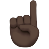 index pointing up: dark skin tone Apple Emoji