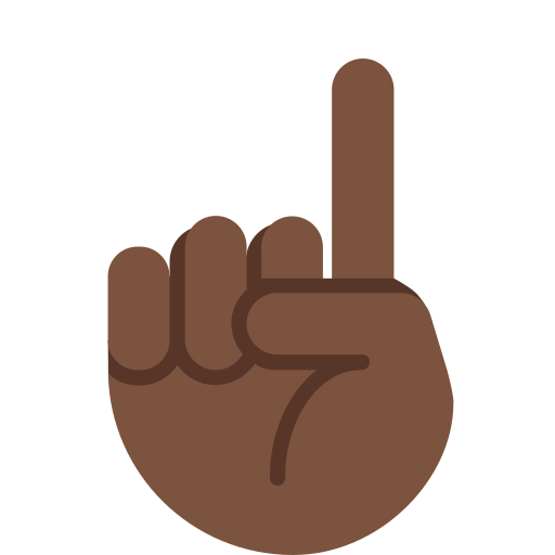 index pointing up: dark skin tone
