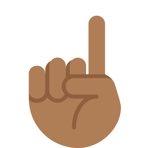 index pointing up: medium-dark skin tone
