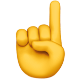 White Up Pointing Index Apple Emoji