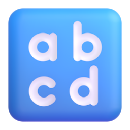 Input Symbol for Latin Small Letters 3D