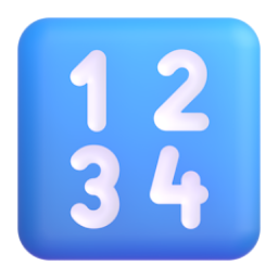 Input Symbol for Numbers 3D