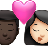 Kiss Man Dark Skin Tone Woman Light Skin Tone Apple Emoji