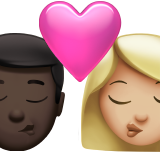 Kiss Man Dark Skin Tone Woman Medium Light Skin Tone