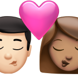 Kiss Man Light Skin Tone Woman Medium Skin Tone