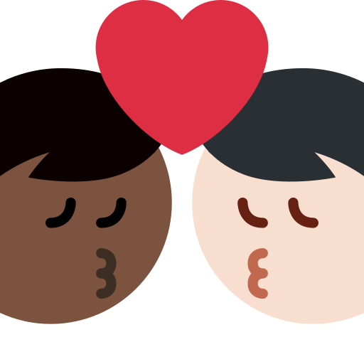 Kiss Man Man Dark Skin Tone Light Skin Tone