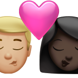 Kiss Man Medium Light Skin Tone Woman Dark Skin Tone
