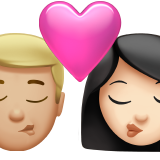Kiss Man Medium Light Skin Tone Woman Light Skin Tone