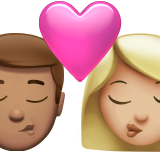 Kiss Man Medium Skin Tone Woman Medium Light Skin Tone