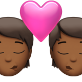 Kiss Medium Dark Skin Tone Apple Emoji