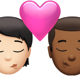 Kiss Person Man Light Skin Tone Medium Dark Skin Tone