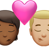 Kiss Person Man Medium Dark Skin Tone Medium Light Skin Tone