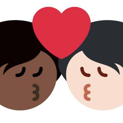 Kiss Person Person Dark Skin Tone Light Skin Tone