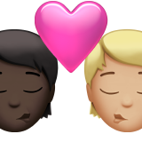 Kiss Person Person Dark Skin Tone Medium Light Skin Tone Apple Emoji