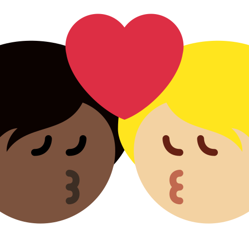 Kiss Person Person Dark Skin Tone Medium Light Skin Tone