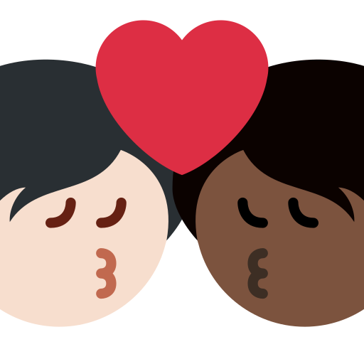 Kiss Person Person Light Skin Tone Dark Skin Tone