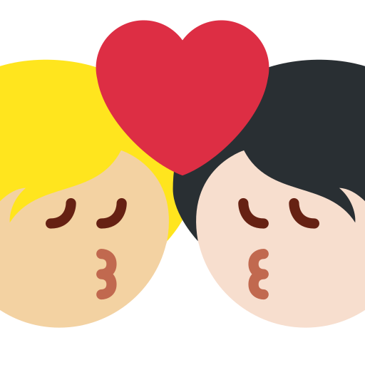 Kiss Person Person Medium Light Skin Tone Light Skin Tone