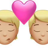 Kiss Person Person Medium Light Skin Tone