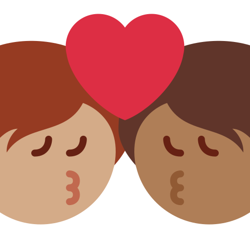 Kiss Person Person Medium Skin Tone Medium Dark Skin Tone