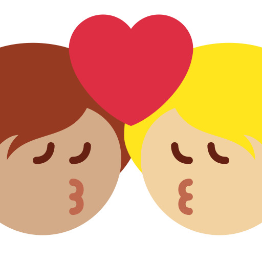 Kiss Person Person Medium Skin Tone Medium Light Skin Tone