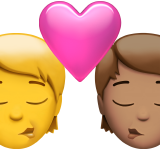 Kiss Person Person No Skin Tone Medium Skin Tone