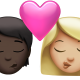 Kiss Person Woman Dark Skin Tone Medium Light Skin Tone