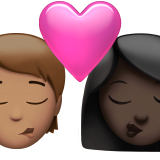 Kiss Person Woman Medium Skin Tone Dark Skin Tone