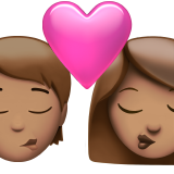 Kiss Person Woman Medium Skin Tone