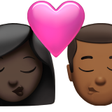 Kiss Woman Man Dark Skin Tone Medium Dark Skin Tone Apple Emoji