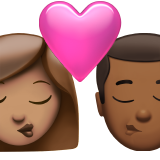 Kiss Woman Man Medium Skin Tone Medium Dark Skin Tone Apple Emoji