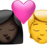 Kiss Woman Person Dark Skin Tone No Skin Tone