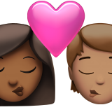 Kiss Woman Person Medium Dark Skin Tone Medium Skin Tone
